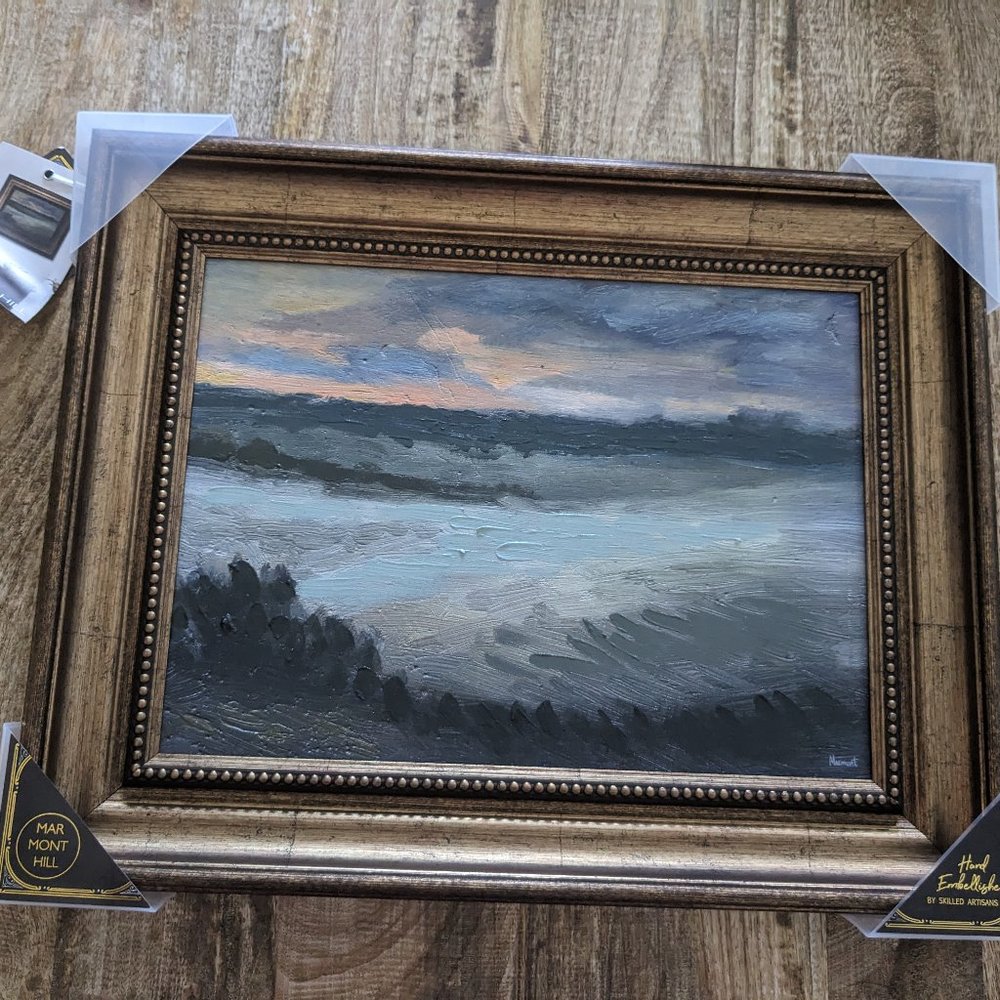 Framed landscape painting